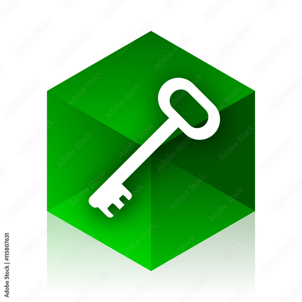 key cube icon, green modern design web element key cube icon, green modern design web element