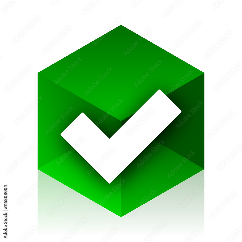 accept cube icon, green modern design web element accept cube icon, green modern design web element