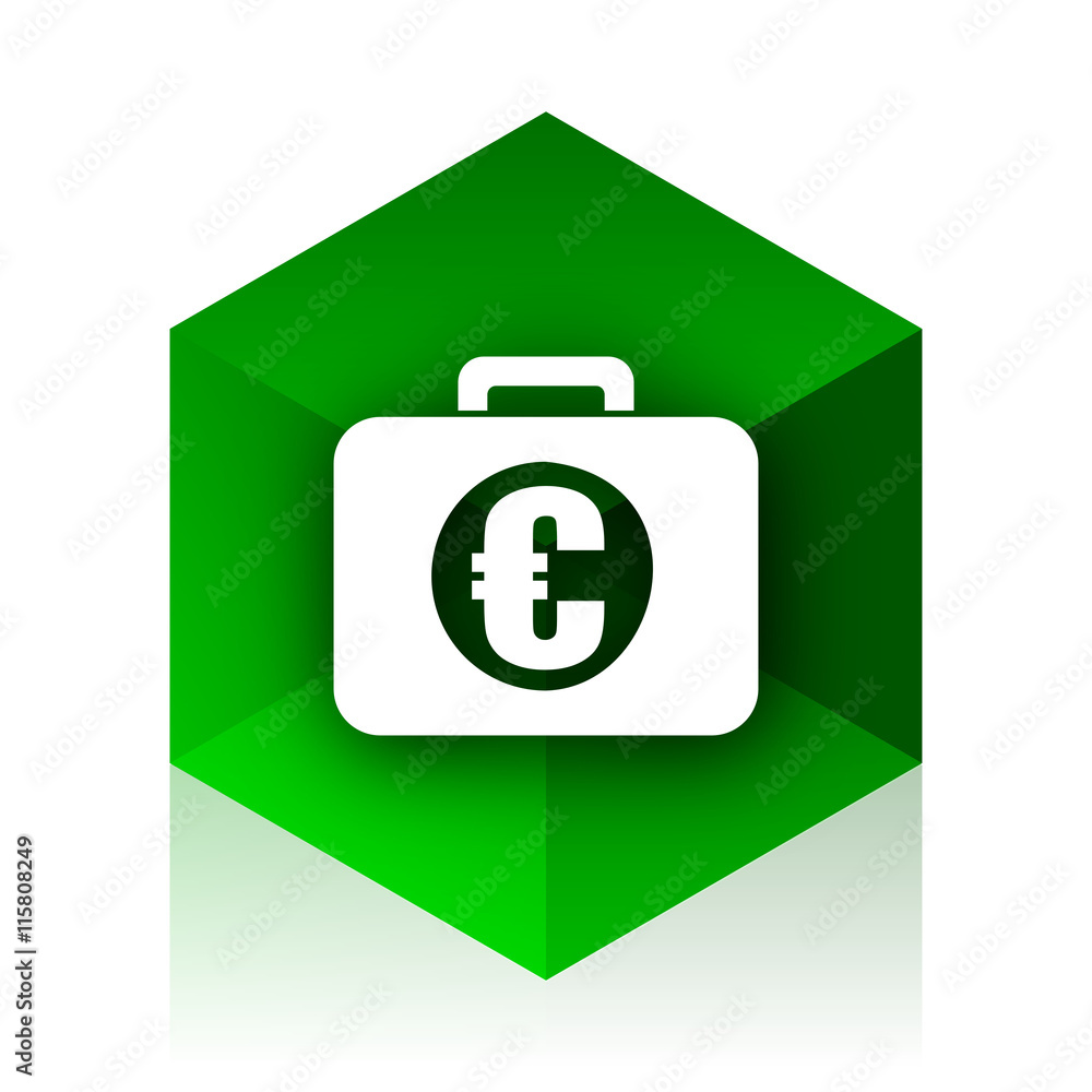 financial cube icon, green modern design web element financial cube icon, green modern design web element