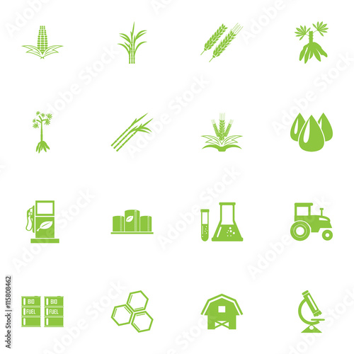Vector bio fuels refinery plant , bio diesel , icons