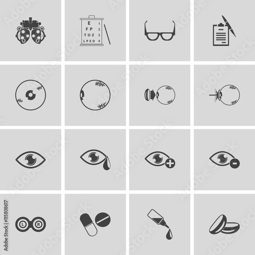 optical icons, vector symbols