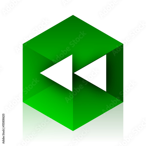 rewind cube icon, green modern design web element Free Download rewind cube icon, green modern design web element - GFXLoad