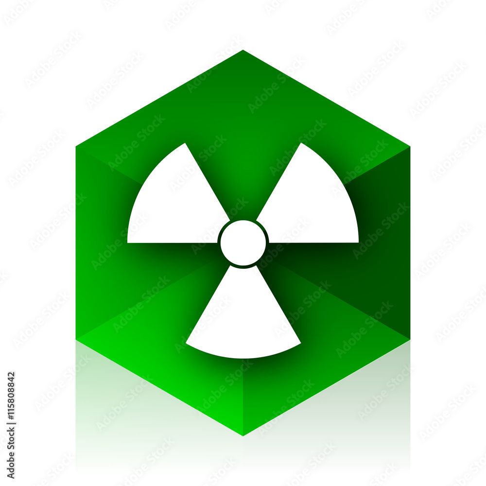 radiation cube icon, green modern design web element radiation cube icon, green modern design web element