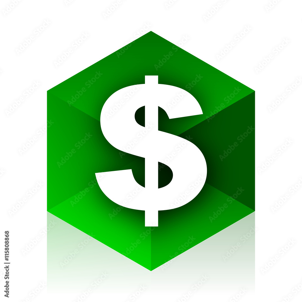 dollar cube icon, green modern design web element dollar cube icon, green modern design web element