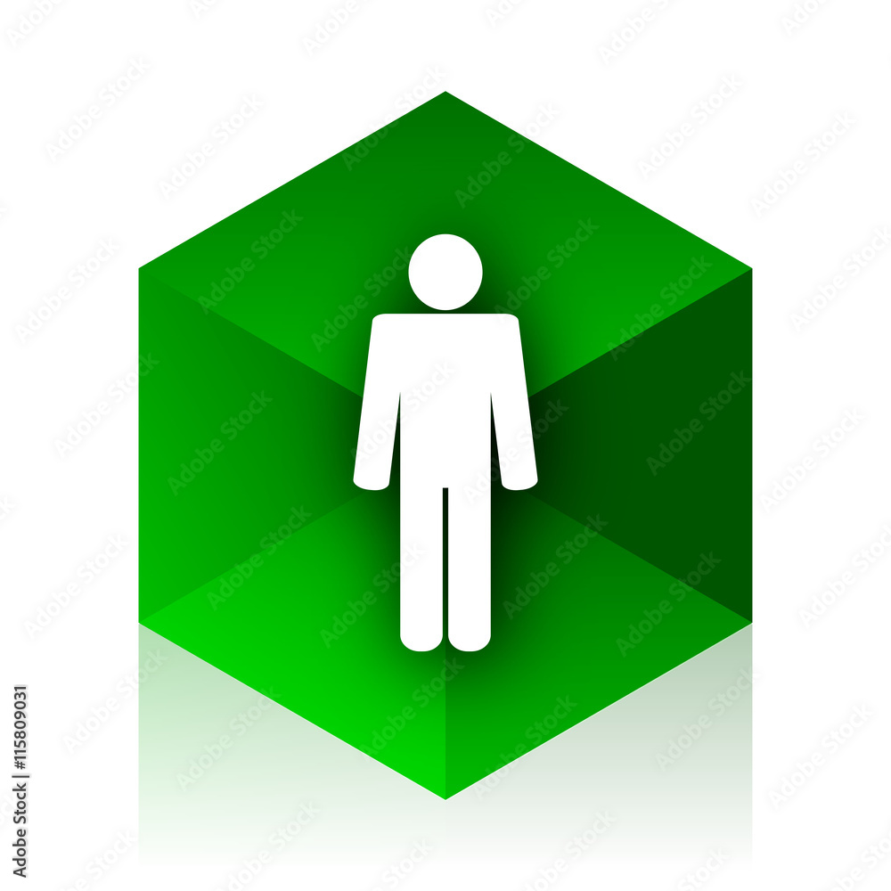 male cube icon, green modern design web element male cube icon, green modern design web element
