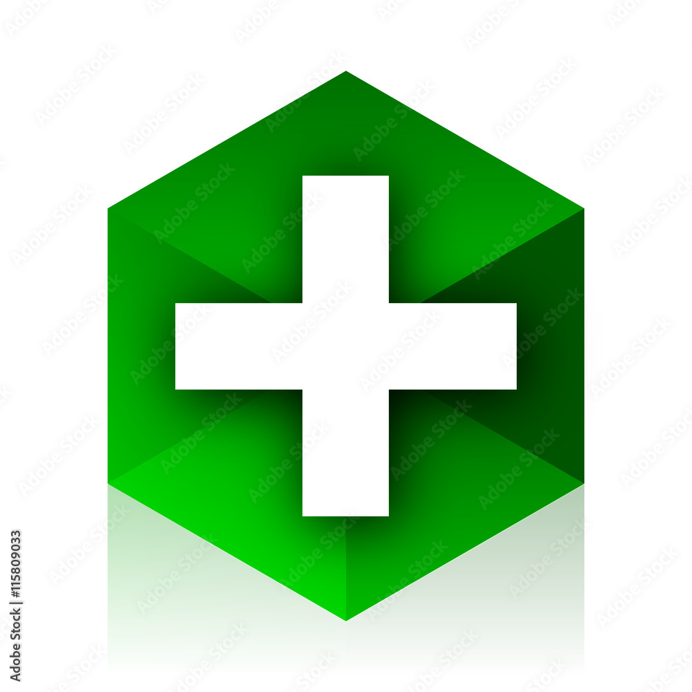 plus cube icon, green modern design web element plus cube icon, green modern design web element