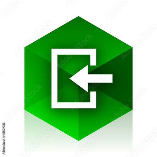 Free Download enter cube icon, green modern design web element - GFXLoad