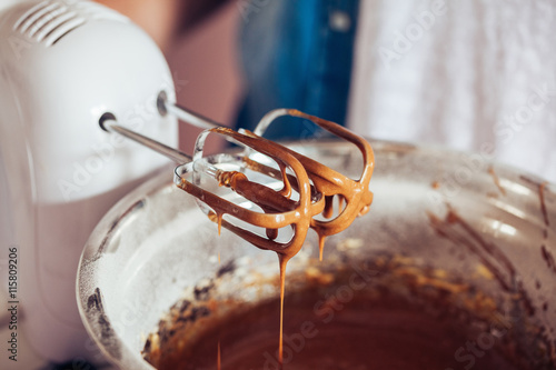 Finished Mixing Muffin Cake Mixture