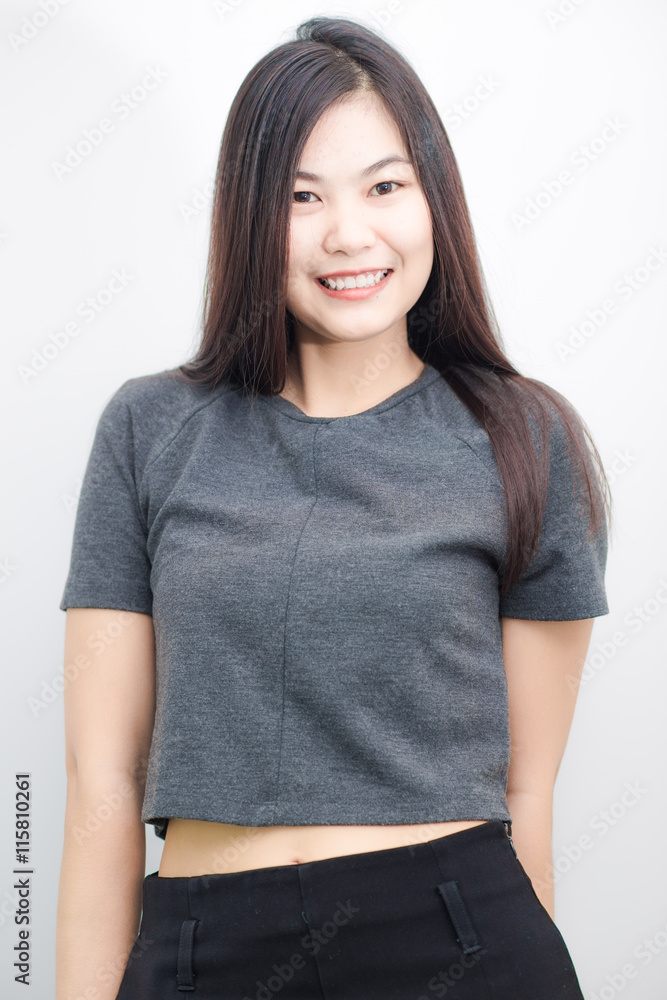 Beauty face lovely asian woman on white background Beauty face lovely asian woman on white background
