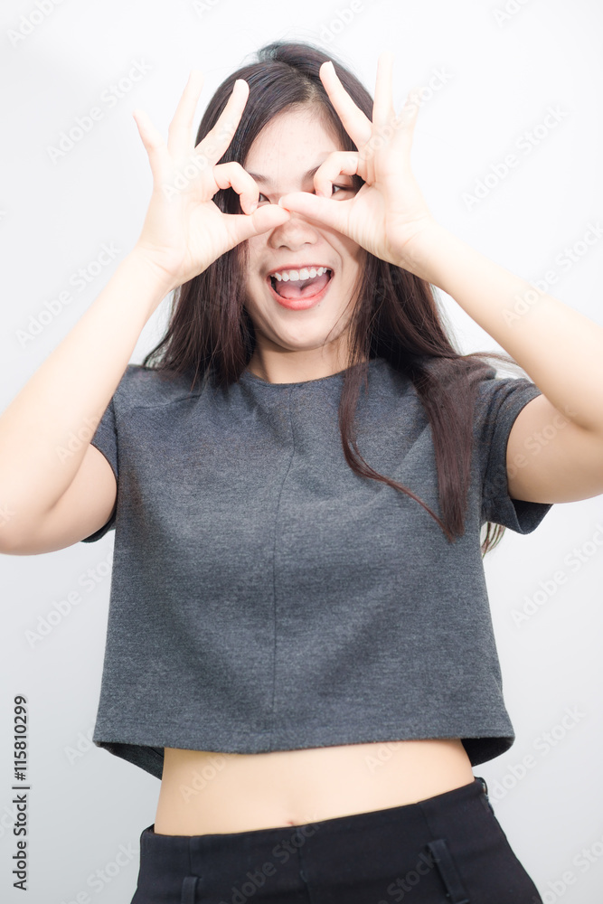 Beauty face lovely asian woman on white background Beauty face lovely asian woman on white background