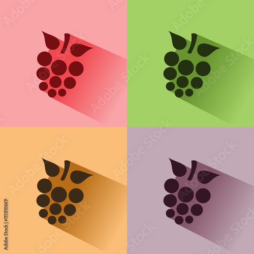 Icono de una mora sobre fondos de varios colores