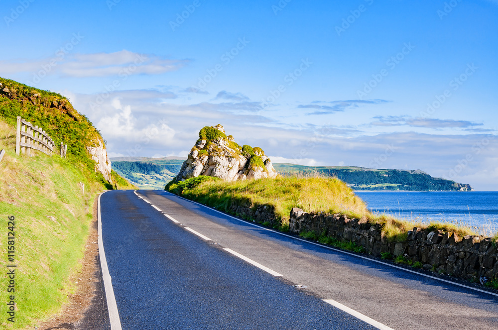 Antrim Coastal Road in Northern Ireland, UK