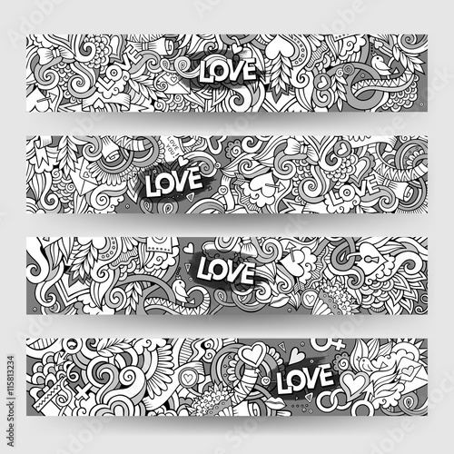 Graphics vector hand-drawn Love and Valentines Doodle.
