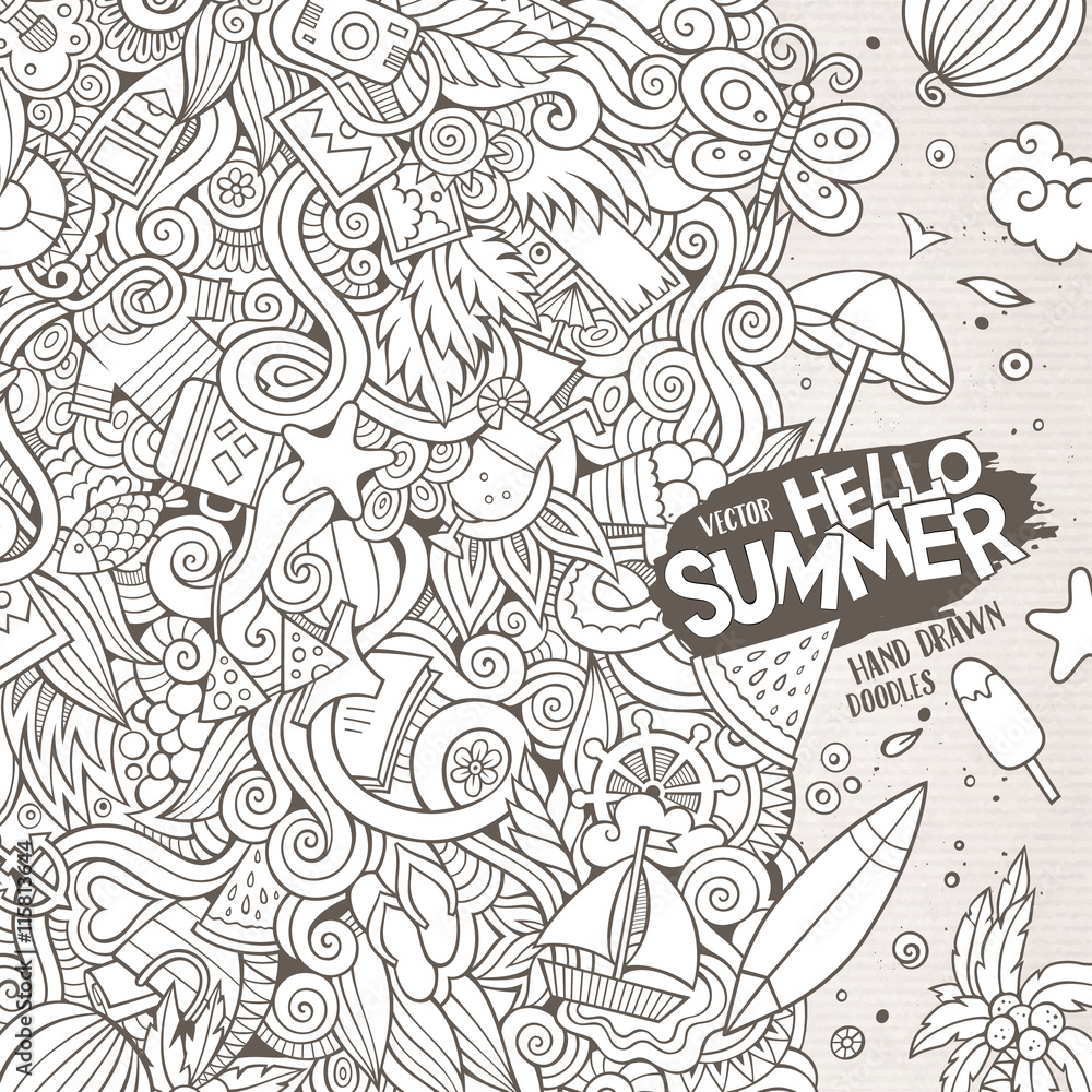 Doodles abstract decorative summer vector illustration