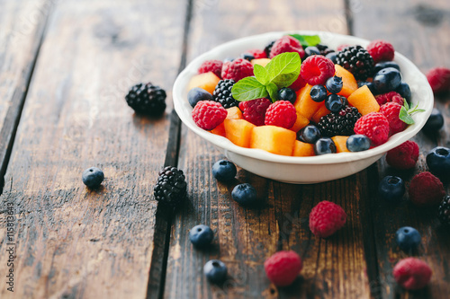 Mixed fruit salad in bowl