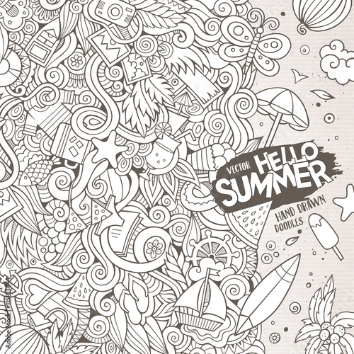 Doodles abstract decorative summer vector illustration © balabolka