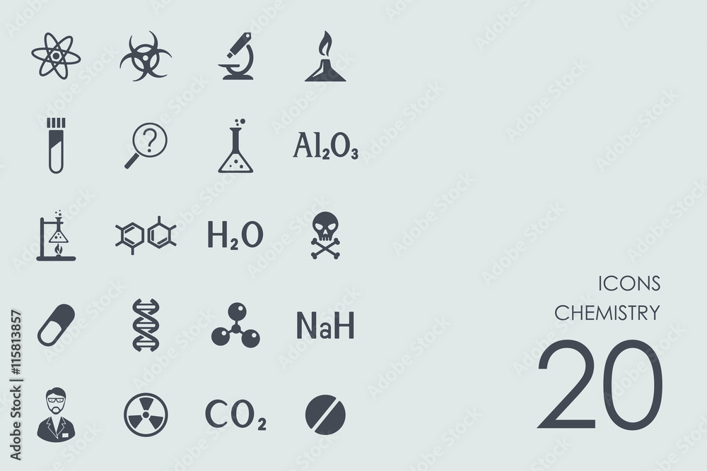 Set of chemistry icons Set of chemistry icons
