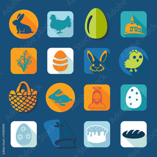 Set of easter icons
