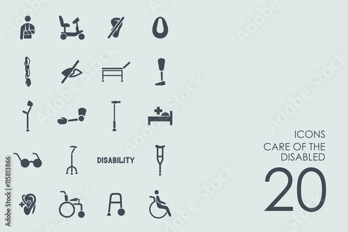 Set of people with disabilities icons