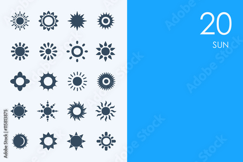 Set of BLUE HAMSTER Library sun icons