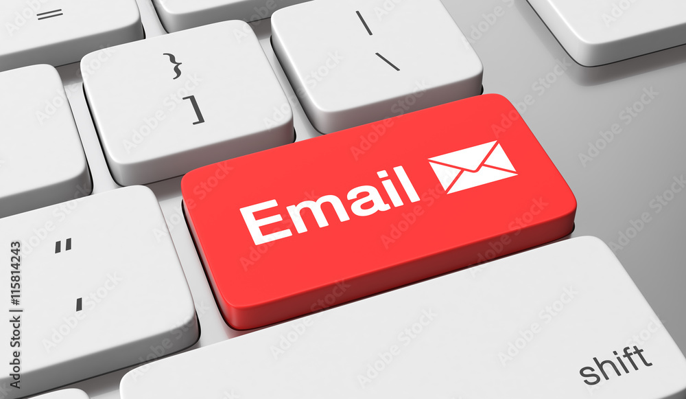 Fototapeta premium Email text written on keyboard button