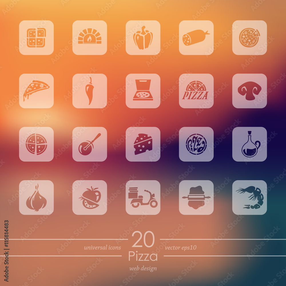 Set of pizza icons Set of pizza icons