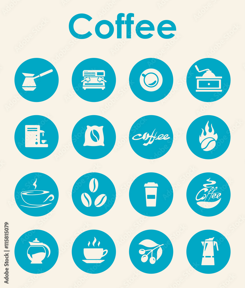 Set of coffee simple icons Set of coffee simple icons