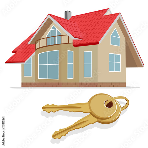 real estate, home, keys, vector illustration