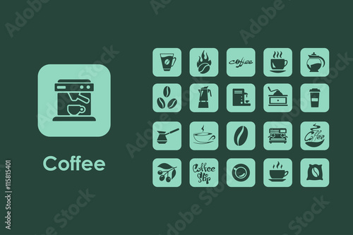 Set of coffee simple icons