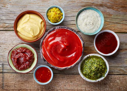 Slika na platnu various dip sauces