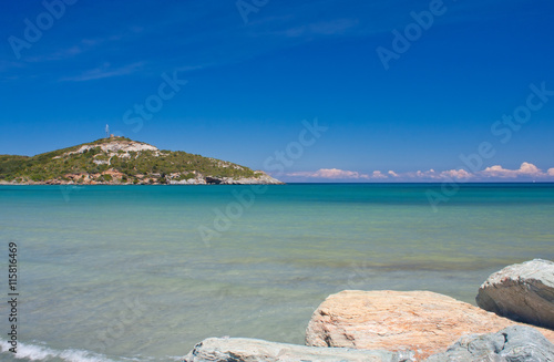 Vue sur la mer à Macinaggio en Corse, France