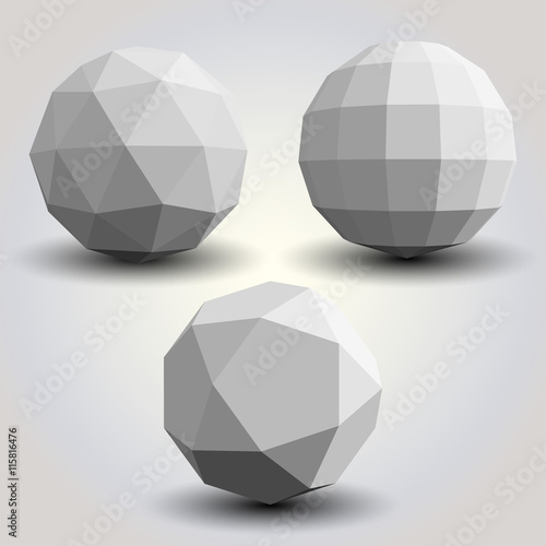Set of polygonal spheres