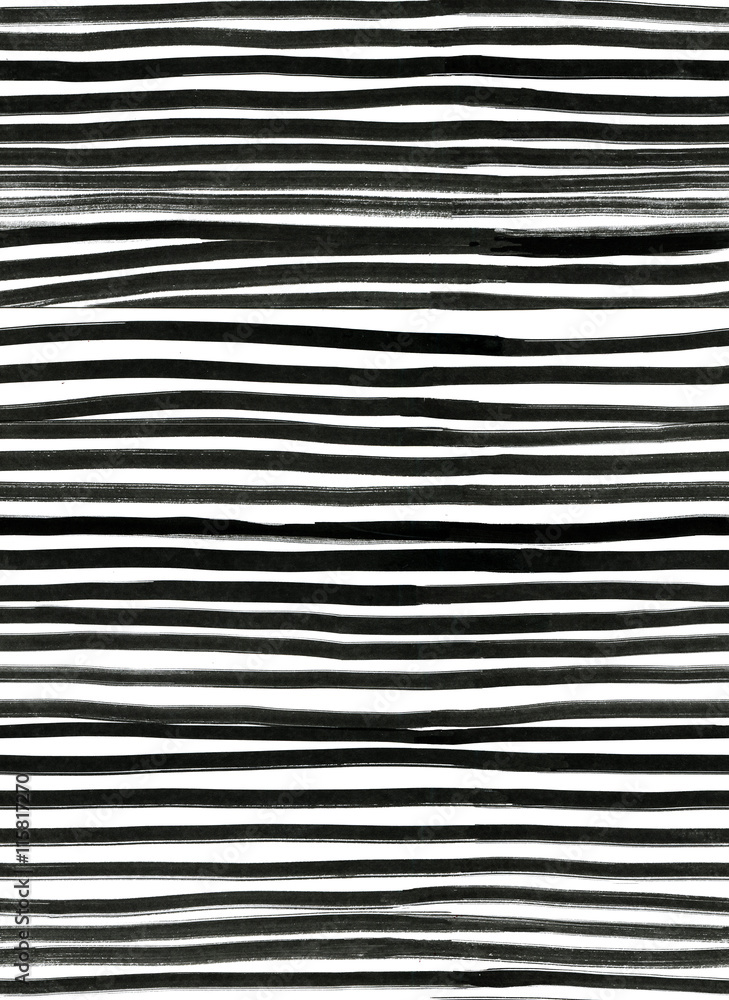 Fototapeta premium Ink Seamless Line Pattern. Abstract print with brush strokes. Monochrome hand drawn texture. Artistic tileable black and white background.