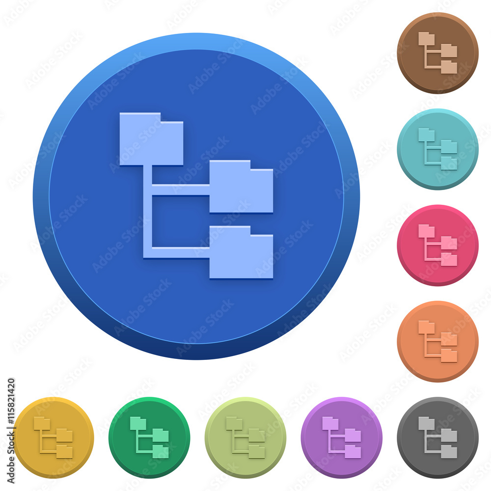 Embossed folder structure buttons Embossed folder structure buttons