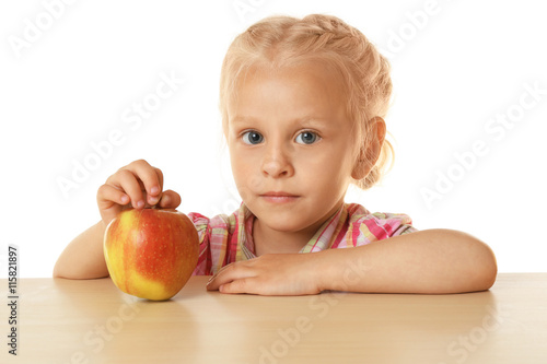 Funny little girl hiding be...