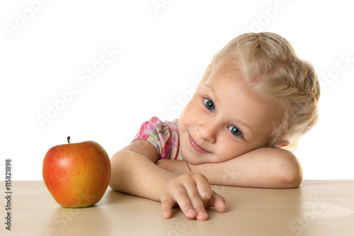 Funny little girl hiding be...