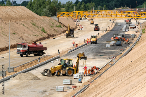 Construction site of a new highway photo