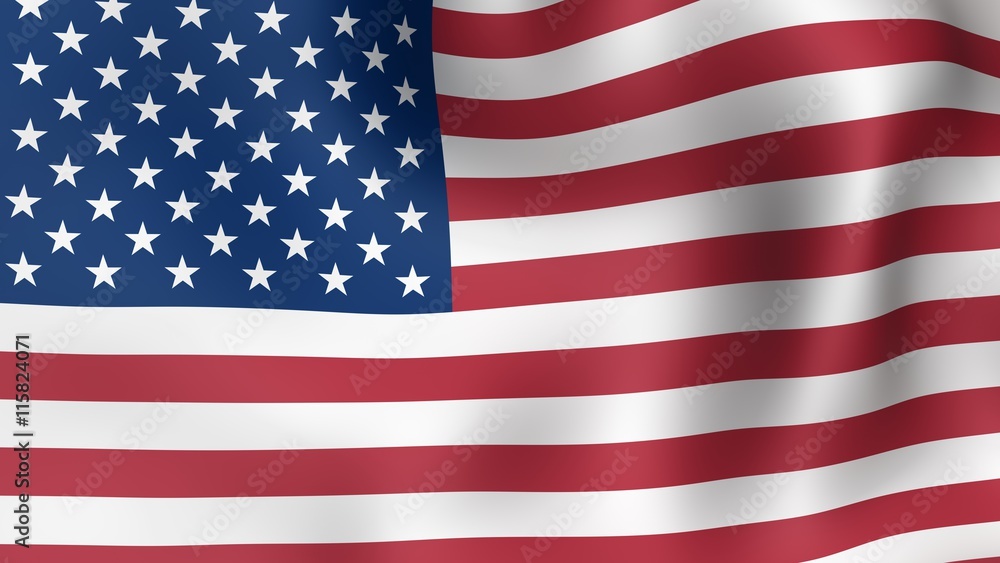 Flag of USA, fluttering in the wind. 3D rendering. Flag of USA, fluttering in the wind. 3D rendering.