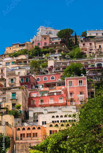 Bright colorful villas in Positano, Italy photo