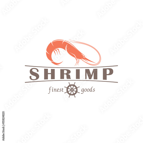 shrimp vector emblem