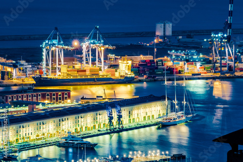 Genoa port bird view