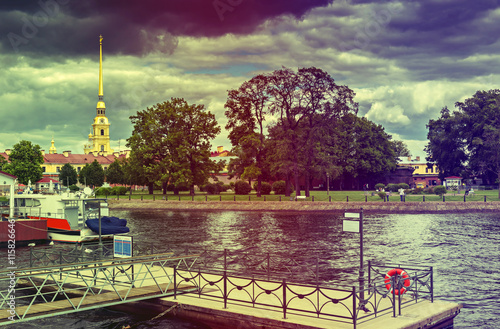 View on historical center of Sankt Petersburg, the city the second largest one in Russia, it is located on the Neva River close to Gulf of Finland, Baltic Sea
 photo