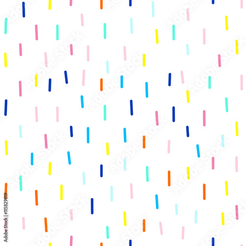 Vector seamless cute and funky pattern of dashes