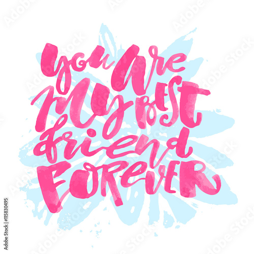 Friendship day lettering motivation poster.