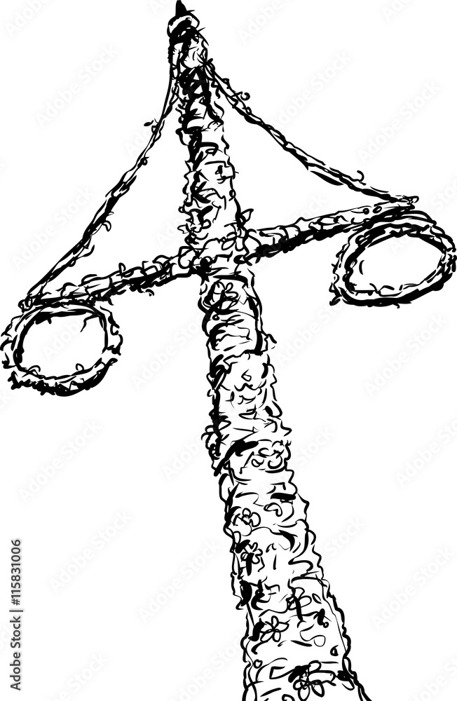 Fototapeta premium Outlined Swedish Midsummer Maypole