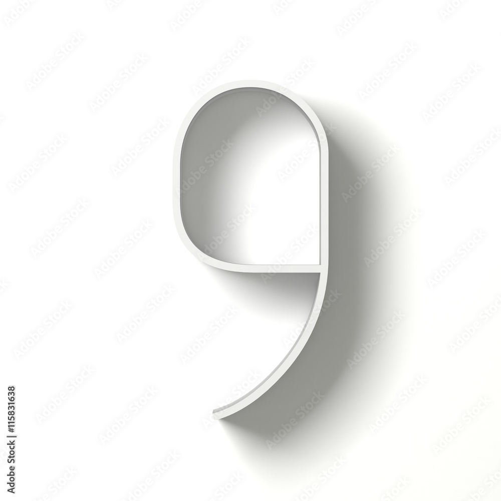 Obraz premium Long shadow digit. Number NINE 9. 3D render illustration isolated on white background