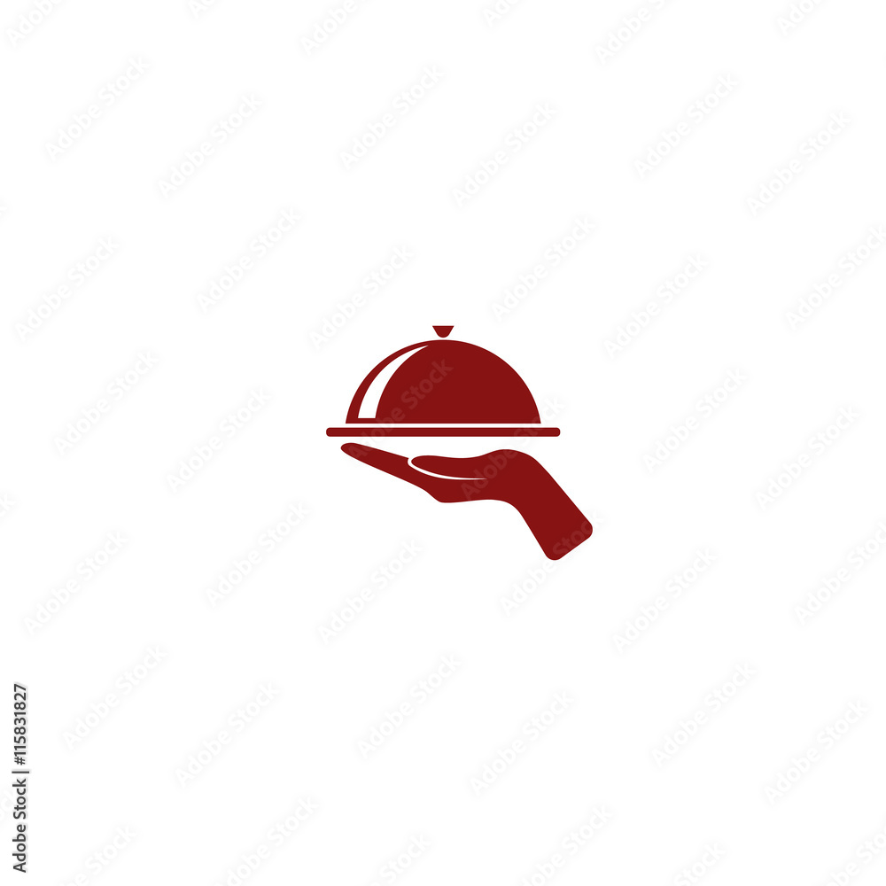 Fototapeta premium Hot proper meal plate vector icon