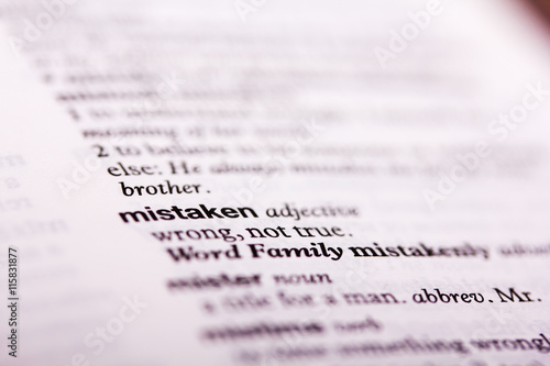 Close up of words in a dictionary