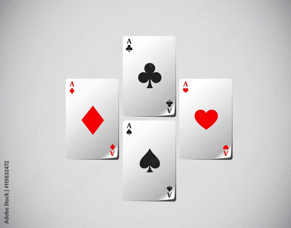 Obraz premium Poker cards, Poker aces isolated. Playing cards.