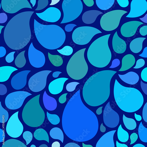 Sea seamless pattern with drops